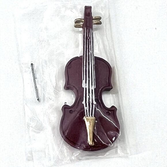 Miniature Vintage Metal Violin Doll House Collectible Instrument NEW! - Picture 3 of 4